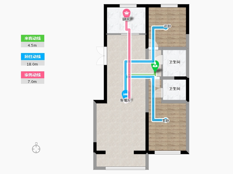 内蒙古自治区-鄂尔多斯市-国达·融泰和园-78.26-户型库-动静线