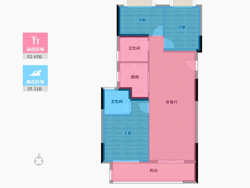 湖北省-武汉市-新城桃李郡-78.76-户型库-动静分区