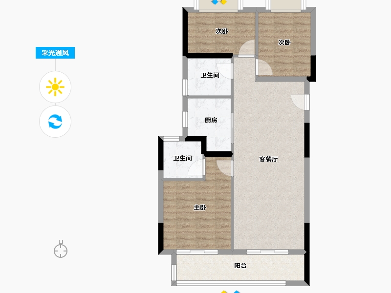 湖北省-武汉市-新城桃李郡-78.76-户型库-采光通风