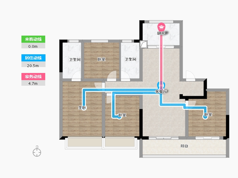 浙江省-杭州市-未来城云上凤栖(人才共有产权）-104.24-户型库-动静线