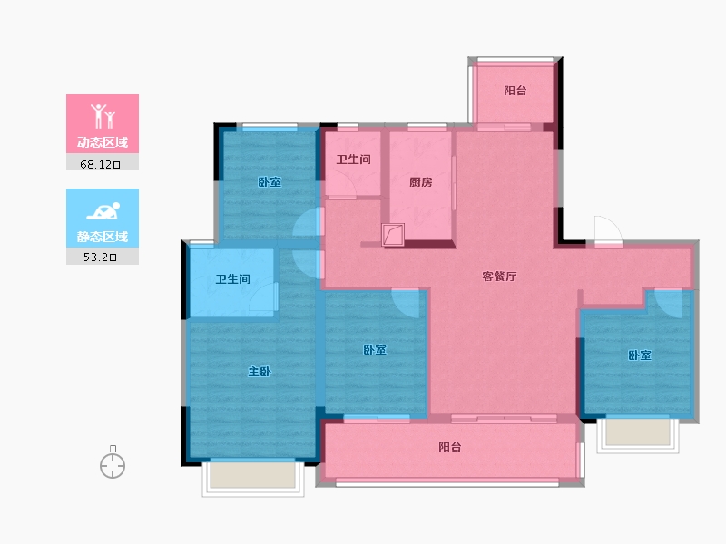 湖南省-长沙市-龙湖江与城-108.12-户型库-动静分区