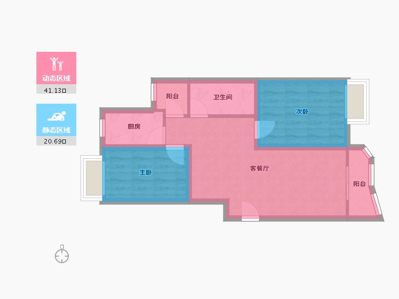 广东省-深圳市-景亿山庄-54.39-户型库-动静分区