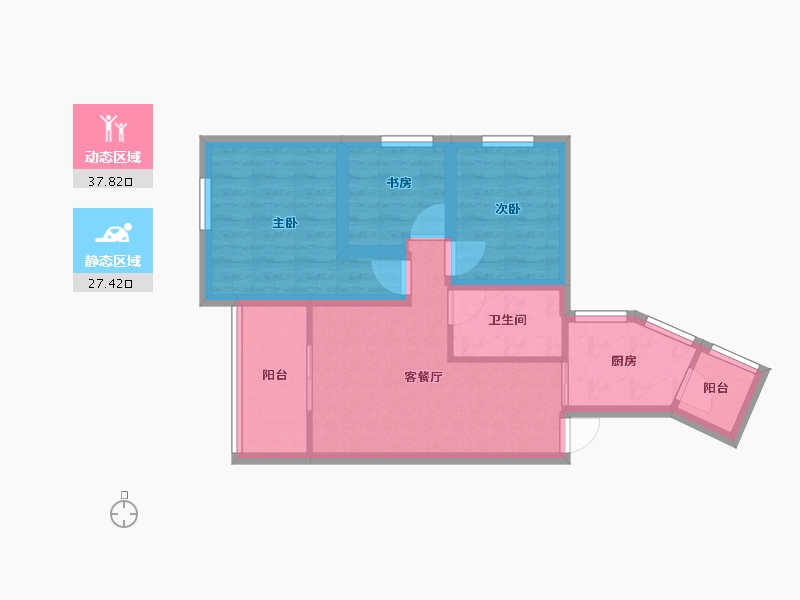 广东省-深圳市-丰湖花园-56.92-户型库-动静分区