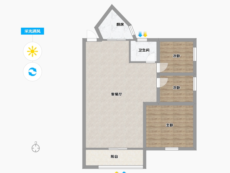 广东省-深圳市-丰湖花园-77.44-户型库-采光通风