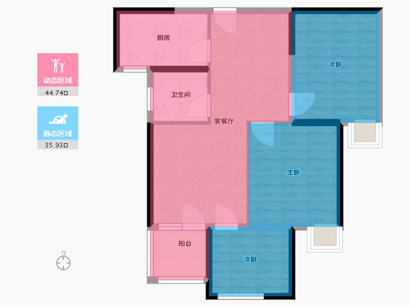 河南省-郑州市-绿都澜湾新苑-72.00-户型库-动静分区