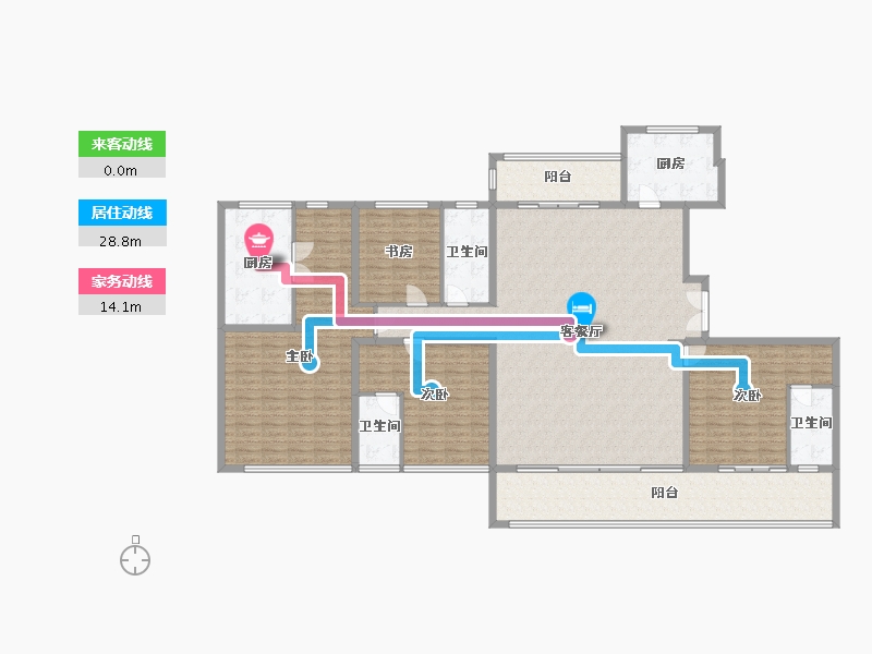 四川省-成都市-东安湖1号-223.32-户型库-动静线