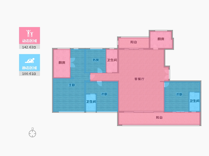 四川省-成都市-东安湖1号-223.32-户型库-动静分区