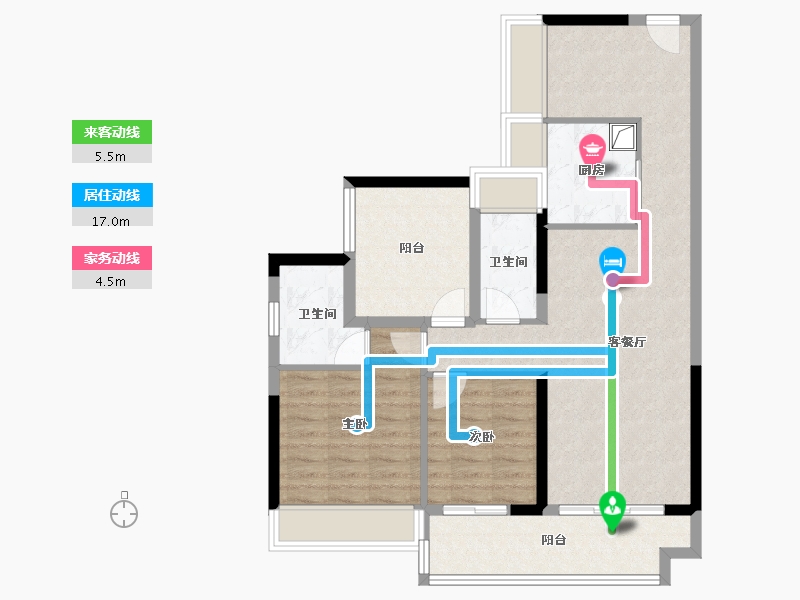 广东省-佛山市-东建明德城-86.40-户型库-动静线