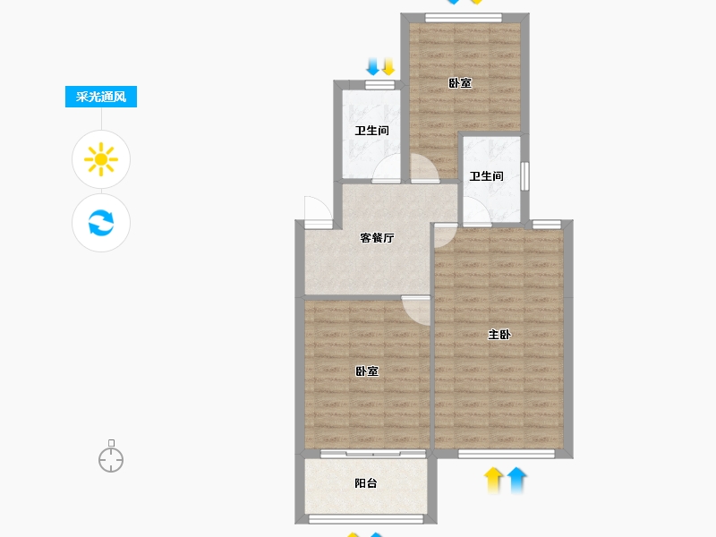 四川省-成都市-海伦堡玖悦府-71.72-户型库-采光通风