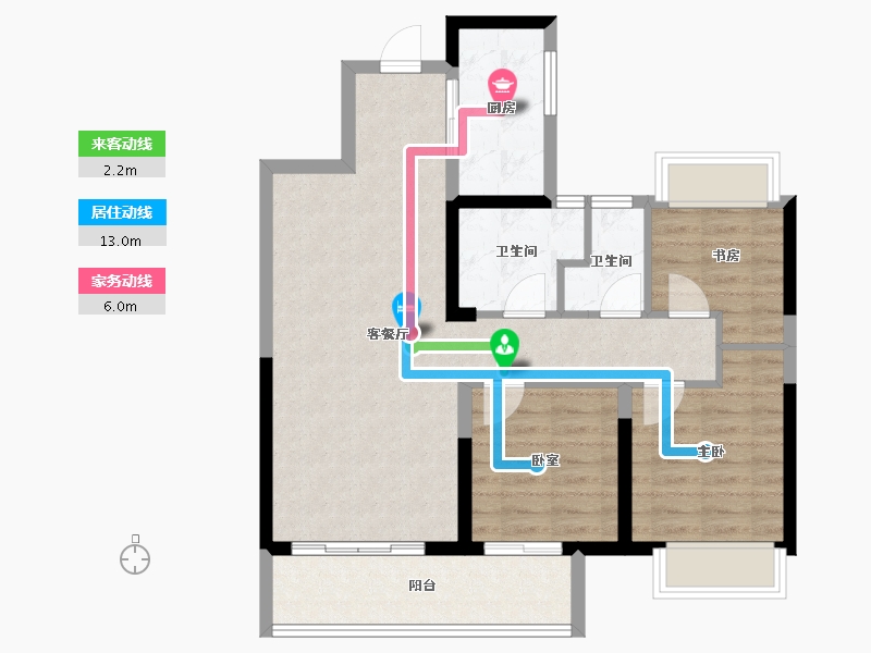 湖北省-武汉市-武汉城建悦享湖璟-79.99-户型库-动静线