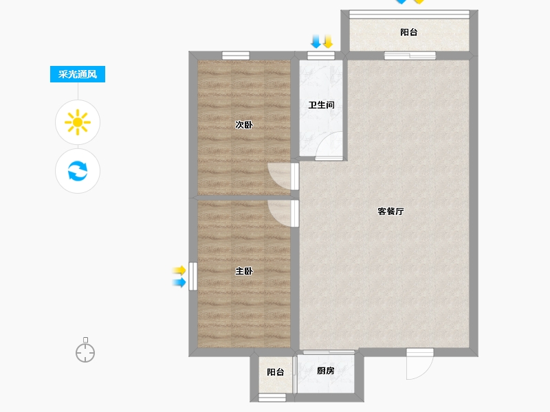 广东省-深圳市-百仕达花园(一期)-71.03-户型库-采光通风