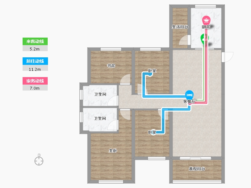 陕西省-西安市-滨江翡翠城-103.12-户型库-动静线