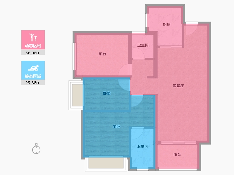 香港特别行政区-东区-保利天珺-72.80-户型库-动静分区