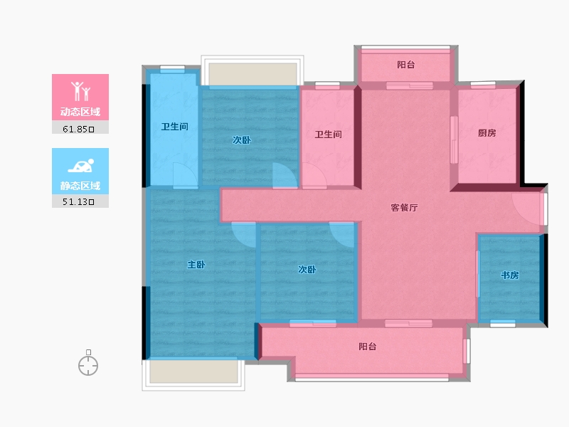 广东省-惠州市-新城香悦澜山-101.41-户型库-动静分区