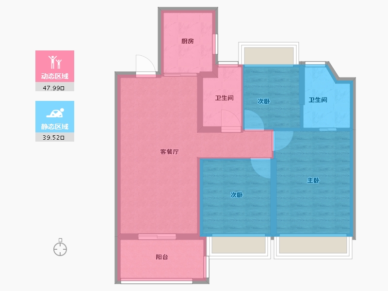 上海-上海市-瑞仕·半岛璟庭-78.00-户型库-动静分区