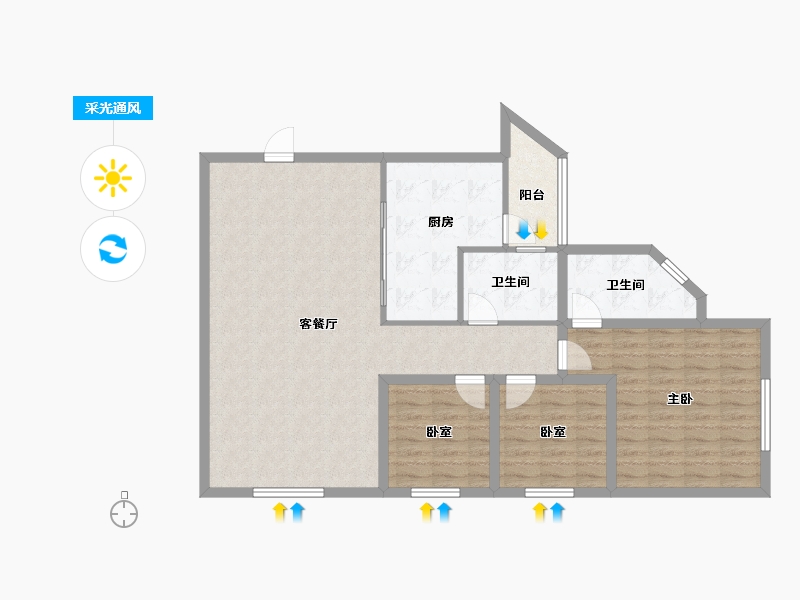 广东省-深圳市-宝湖名园-104.92-户型库-采光通风