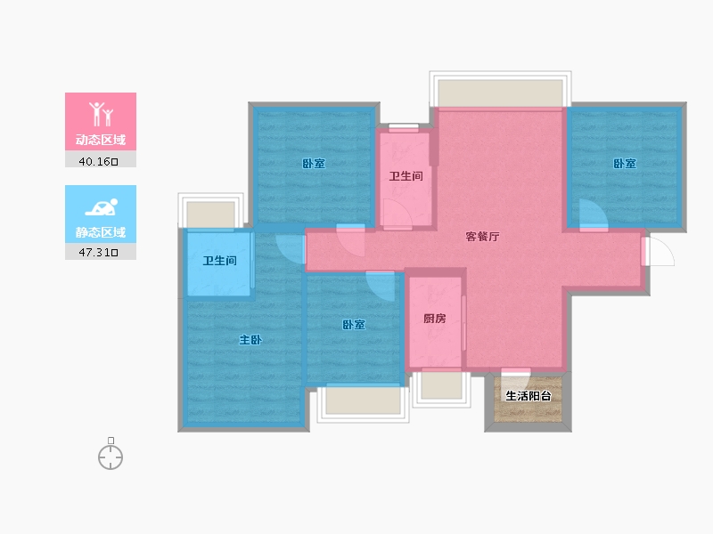 广西壮族自治区-南宁市-荣和凤岭学府-80.10-户型库-动静分区