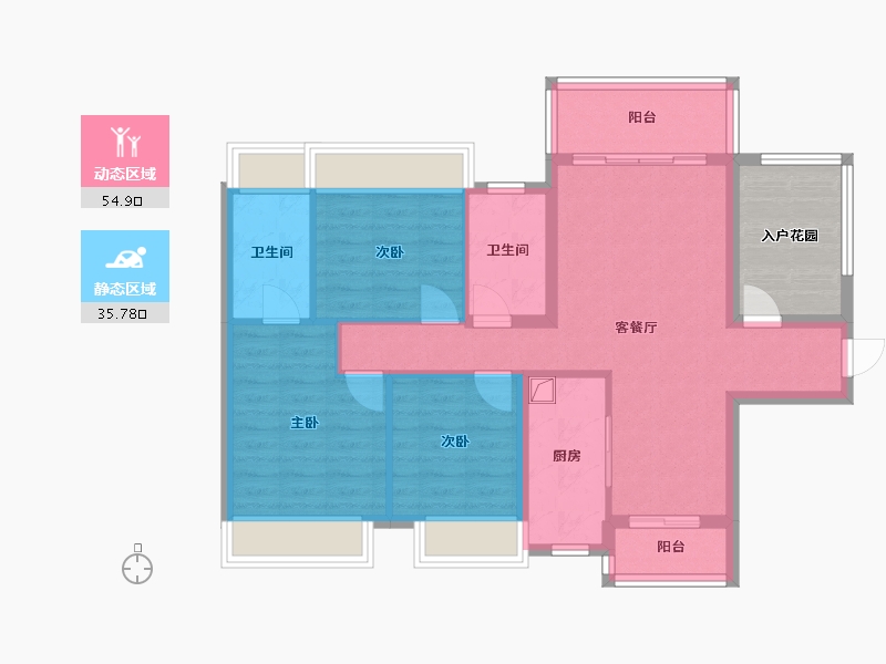 广东省-揭阳市-保利和府-89.60-户型库-动静分区