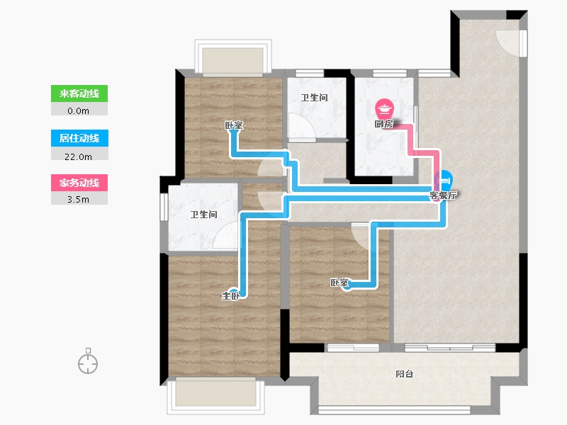 江西省-南昌市-海伦堡弘阳·时光玖悦-87.83-户型库-动静线