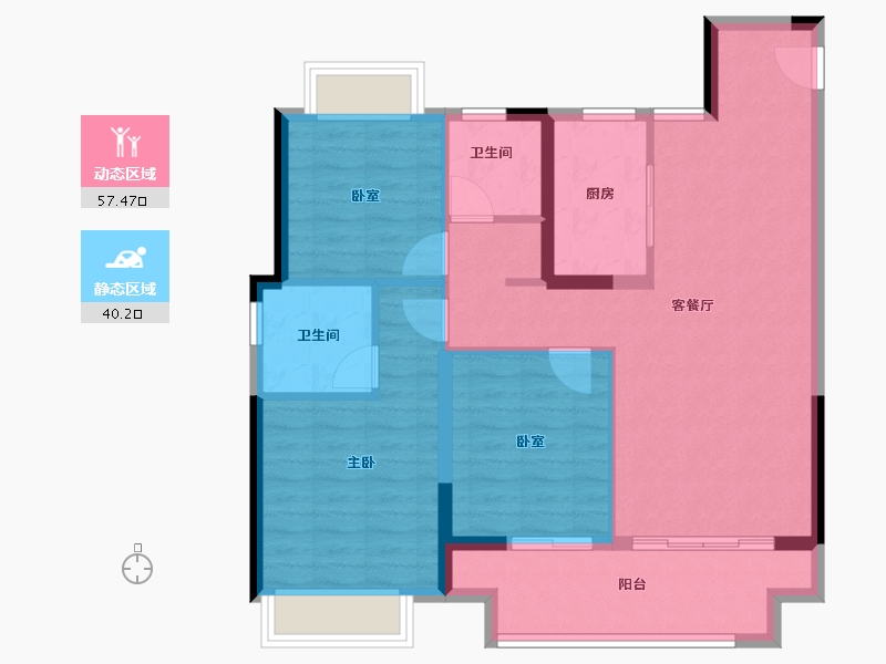 江西省-南昌市-海伦堡弘阳·时光玖悦-87.83-户型库-动静分区