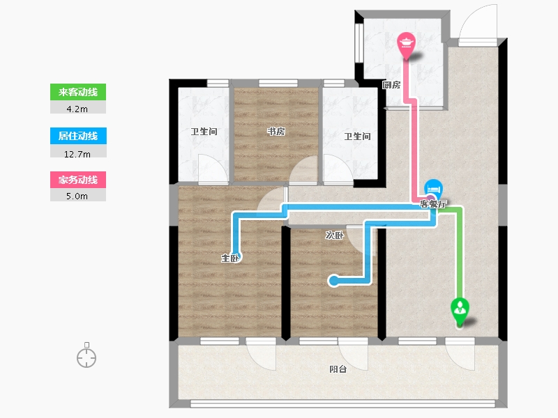 山东省-青岛市-华新园·央和府-94.00-户型库-动静线