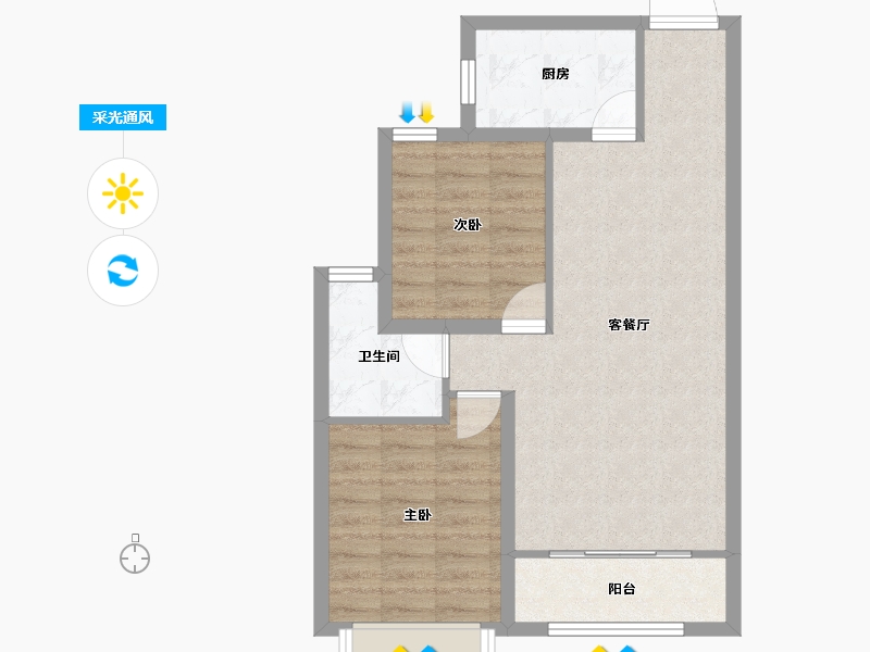 山西省-晋中市-福瑞新城-63.01-户型库-采光通风