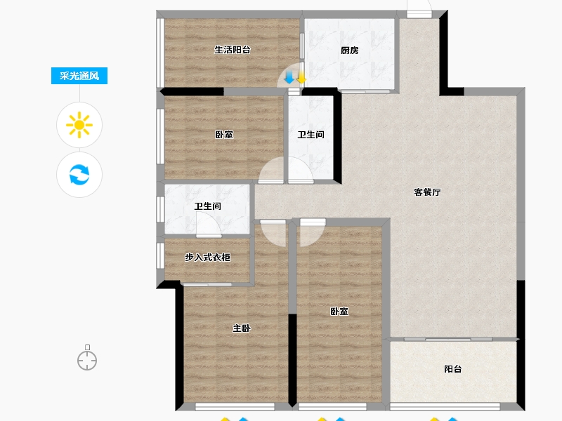 贵州省-贵阳市-上官華府-116.00-户型库-采光通风