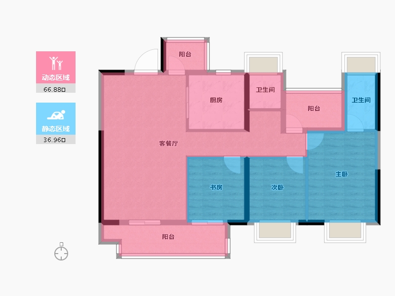 湖南省-长沙市-中国铁建・瀚澜湾-92.77-户型库-动静分区