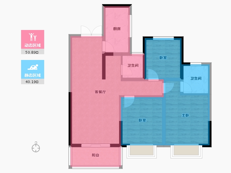 陕西省-咸阳市-彬州水木清华-80.19-户型库-动静分区