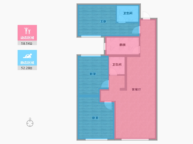 山西省-晋中市-福瑞新城-98.95-户型库-动静分区