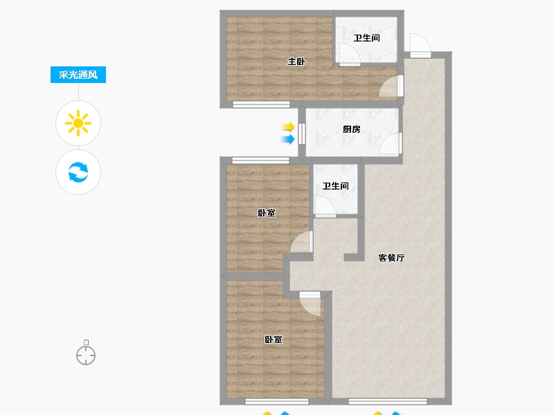 山西省-晋中市-福瑞新城-98.95-户型库-采光通风