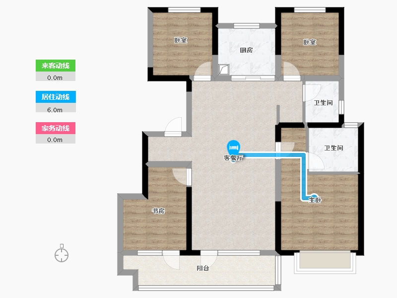 山东省-聊城市-玖璋台│澜庭观邸│松贵府-99.48-户型库-动静线