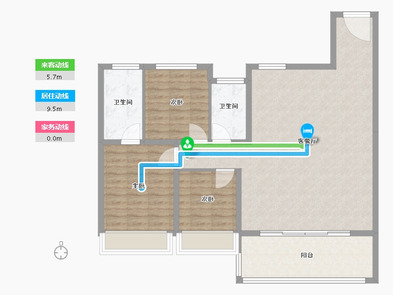 江苏省-苏州市-保利天汇-101.00-户型库-动静线