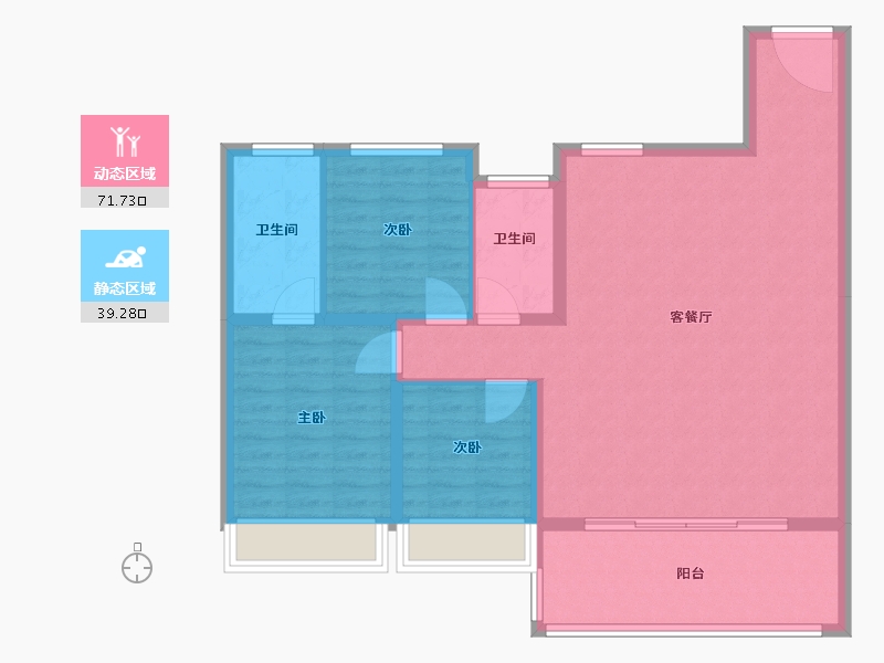 江苏省-苏州市-保利天汇-101.00-户型库-动静分区