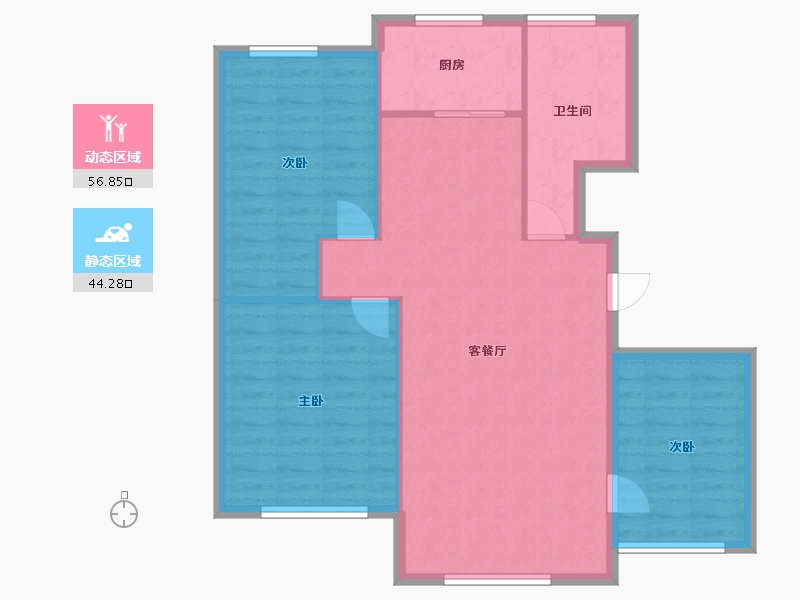 内蒙古自治区-赤峰市-百合苑系·尚苑-92.68-户型库-动静分区