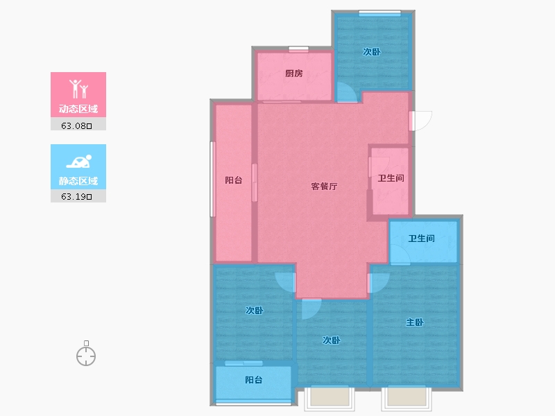 浙江省-金华市-滨江万家星悦-114.00-户型库-动静分区