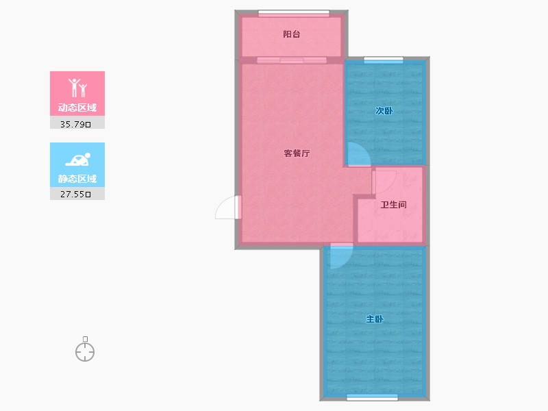 黑龙江省-佳木斯市-金爵名府-63.42-户型库-动静分区