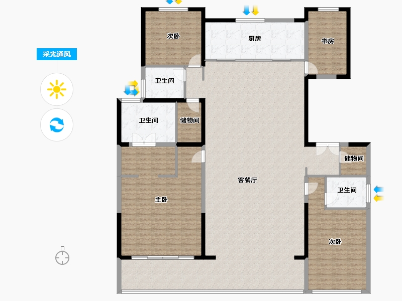 青海省-西宁市-中海·开元壹号丨紫宸-231.86-户型库-采光通风