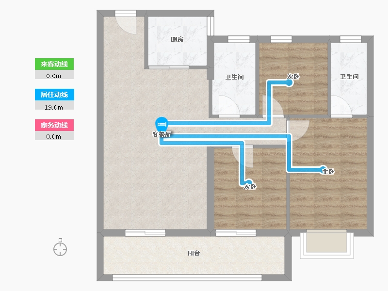 浙江省-宁波市-万科·璞拾闻澜-79.32-户型库-动静线