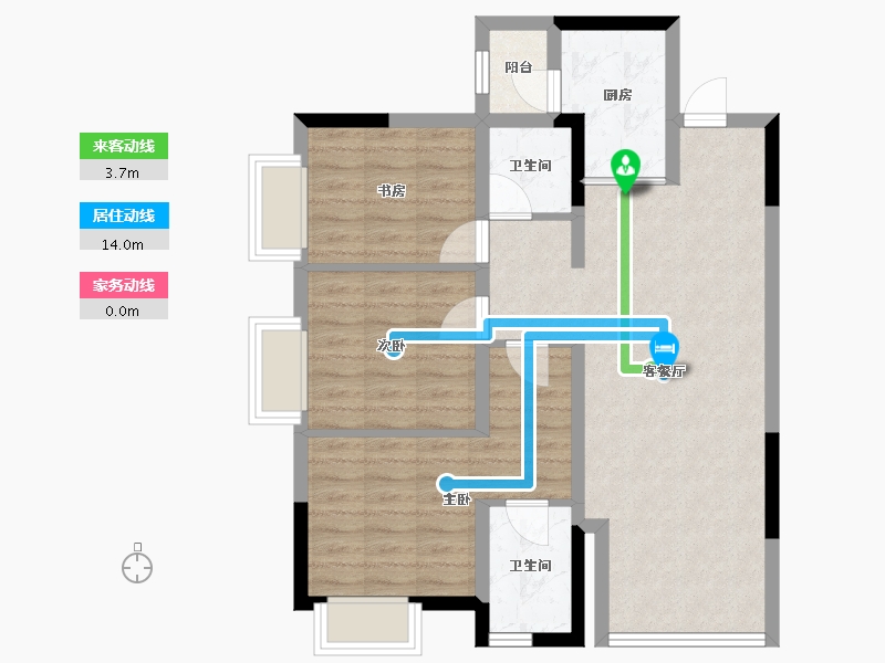 四川省-成都市-兴城人居云曜林语-77.39-户型库-动静线