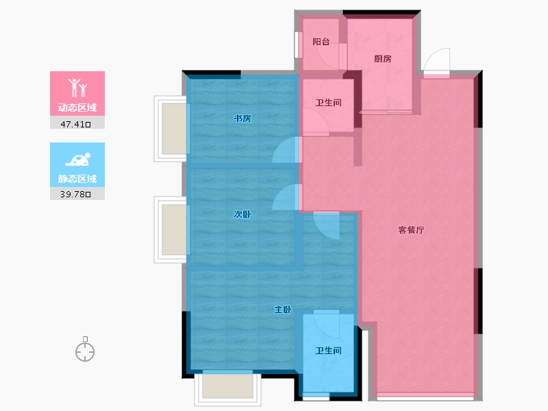 四川省-成都市-兴城人居云曜林语-77.39-户型库-动静分区