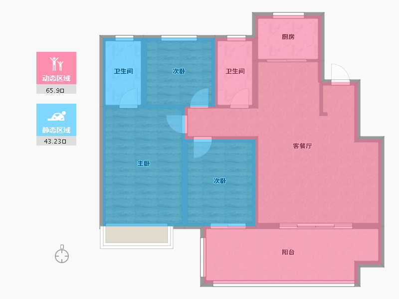 河南省-濮阳市-正商书香名筑-99.46-户型库-动静分区