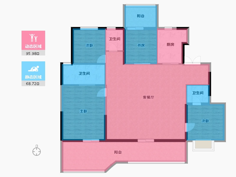 陕西省-西安市-华润置地·润玺臺-150.76-户型库-动静分区