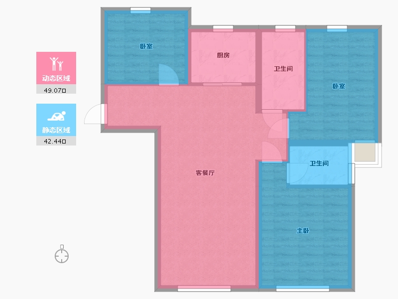 甘肃省-兰州市-中海寰宇天下-90.00-户型库-动静分区