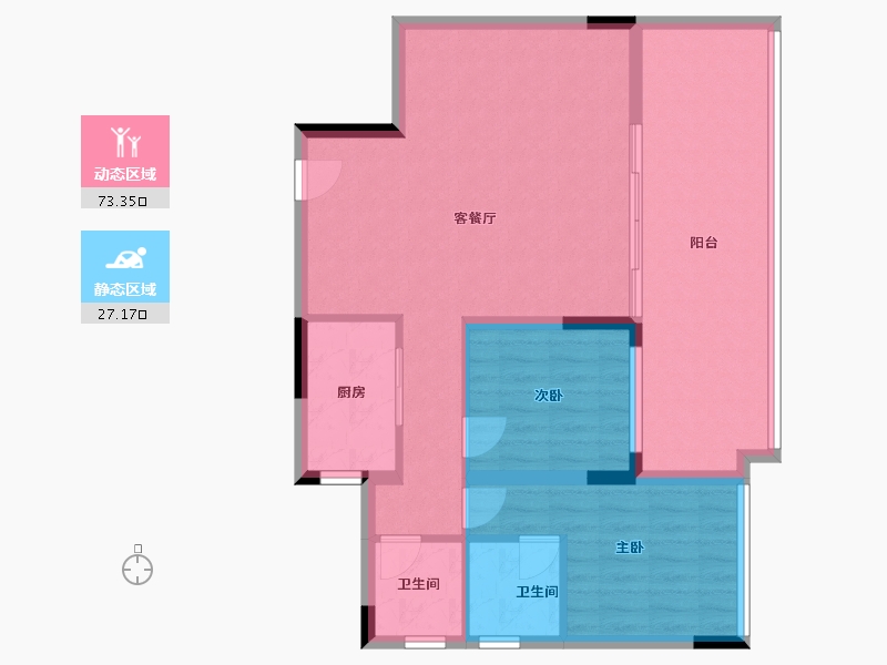 贵州省-毕节市-恒邦·百里春风-90.98-户型库-动静分区