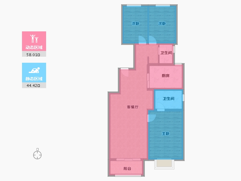 河北省-廊坊市-明德园-91.42-户型库-动静分区