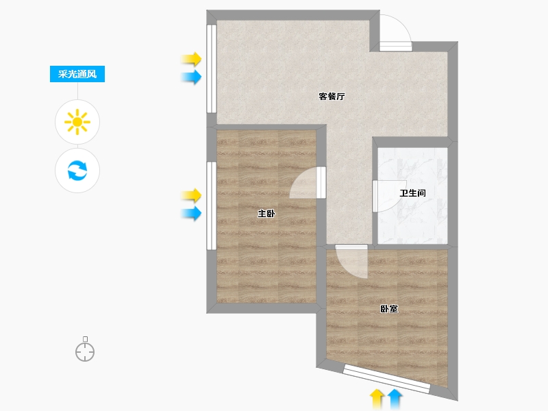 河北省-石家庄市-睿鼎国际-52.95-户型库-采光通风