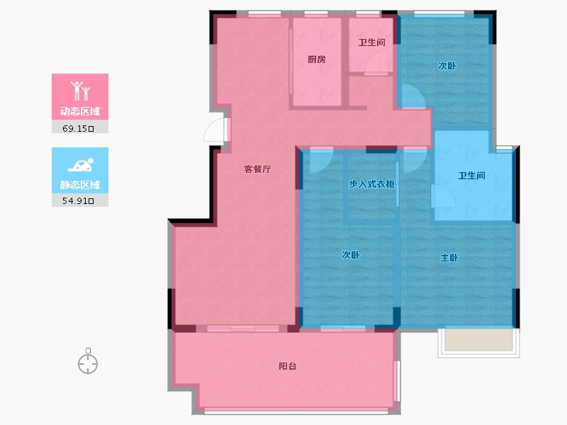 河南省-郑州市-熹和府-108.80-户型库-动静分区