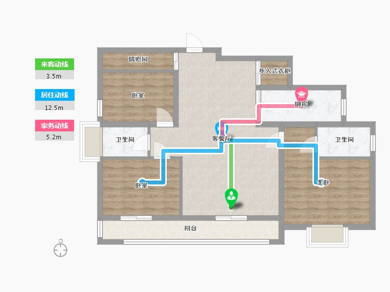 湖南省-郴州市-玉龙华府-96.00-户型库-动静线