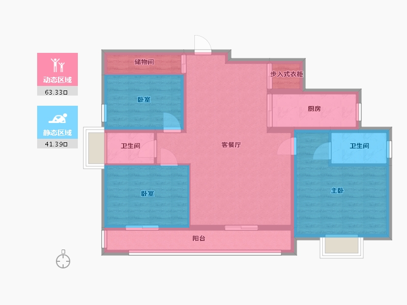 湖南省-郴州市-玉龙华府-96.00-户型库-动静分区